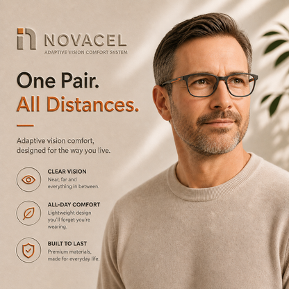 Novacel™ Adaptive Focus Glasses + Premium Gift [Dual Vision Tech]